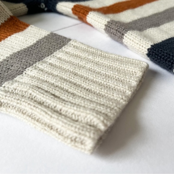 Maximus Rex Boys Sweater Sz 5 Fall Neutral 1/4 Zip Family Pictures Stripes Multi - Picture 5 of 6